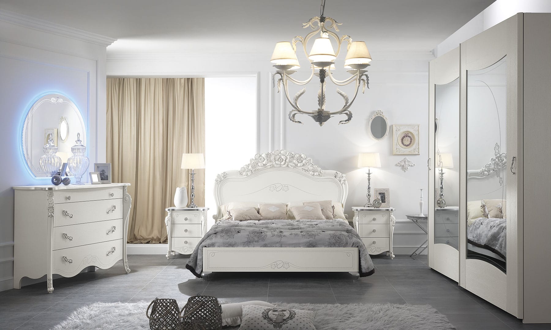 camera da letto classico elegante Viola notte