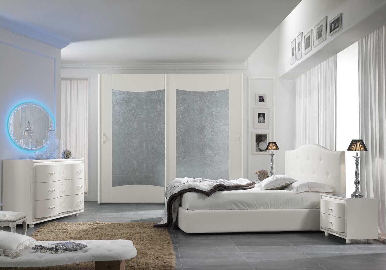 camera da letto viola bianco frassino