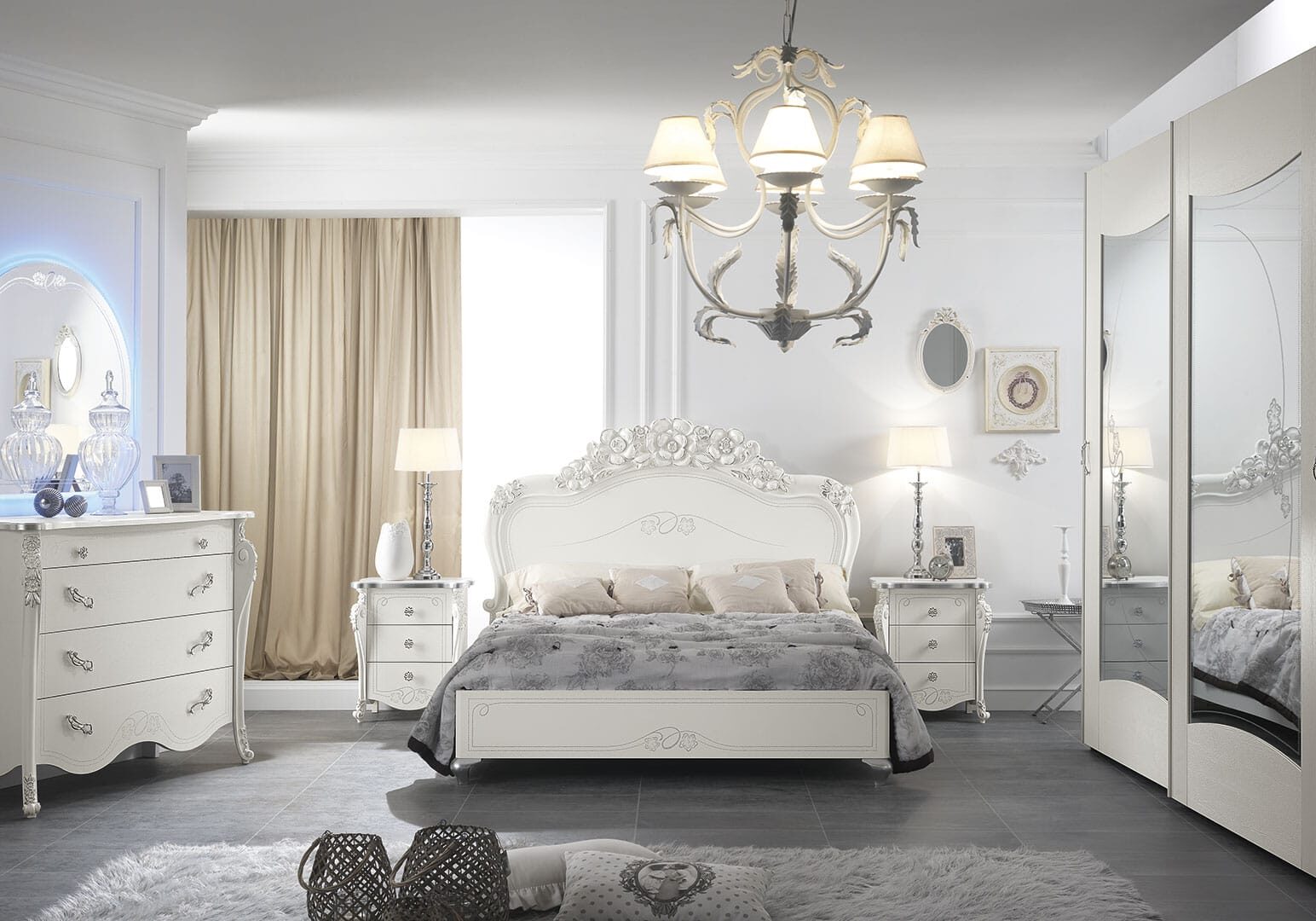 camera da letto classico elegante Viola notte